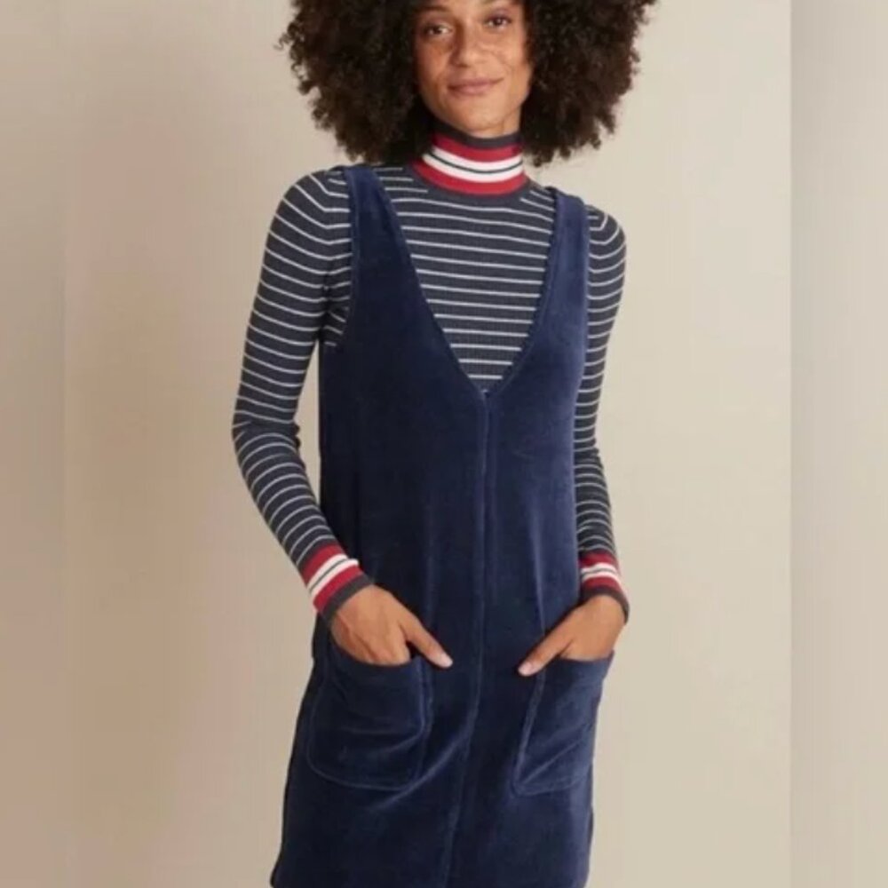 Marine Layer Womens Small Millie Shift Dress New Eclipse Blue Stretch Corduroy